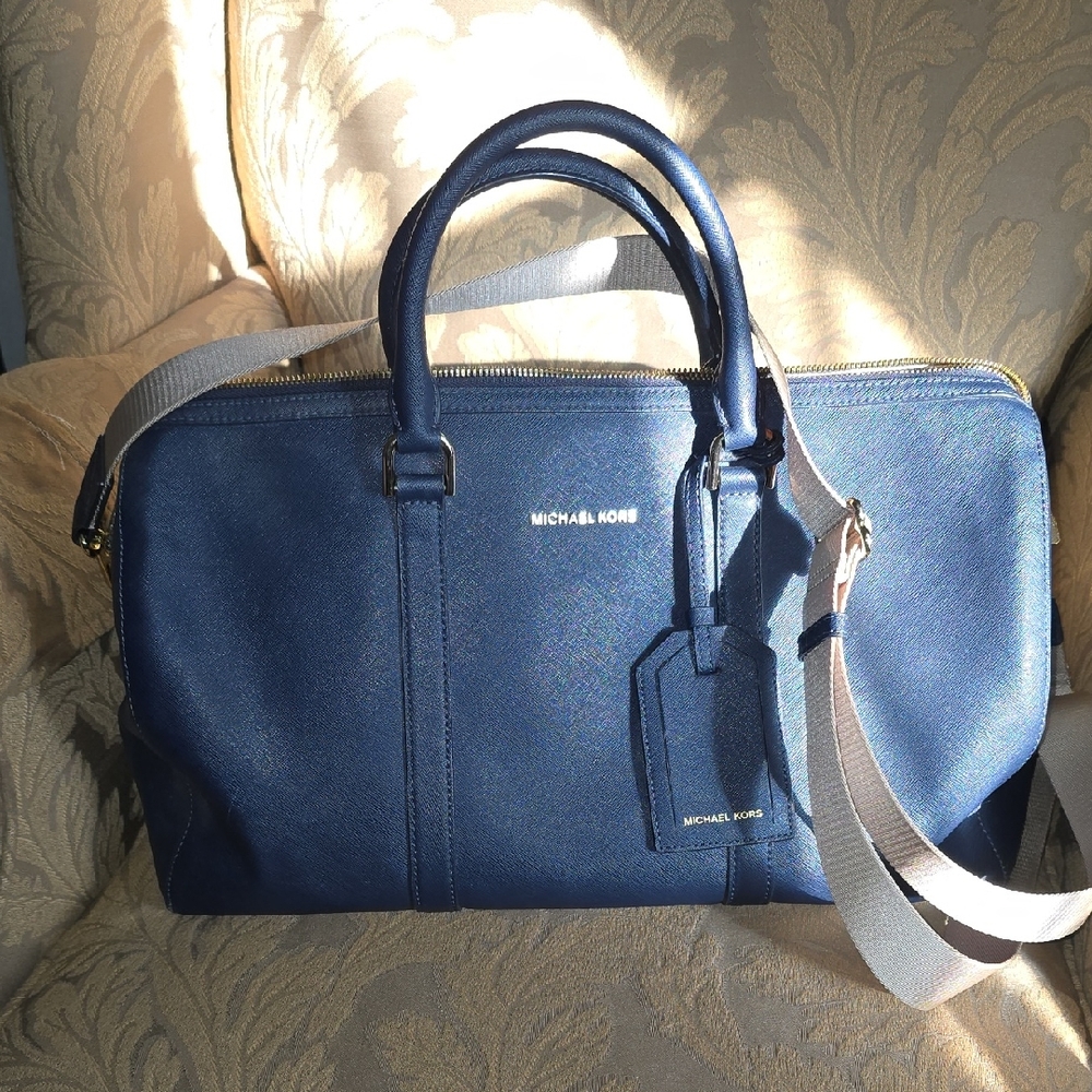 Michael Kors NAVY Leather Weekend Duffle Women